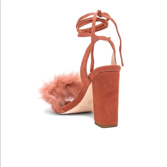 Loeffler Randall Nicolette Fox Fur Block Heel - Picture 3 of 7